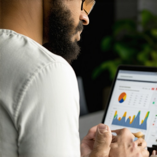 Business owner analyzing local SEO data in Chesapeake