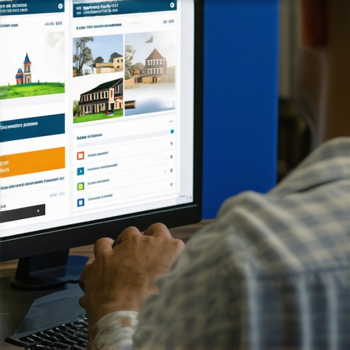 Person reviewing local SEO analytics with Chesapeake landmarks