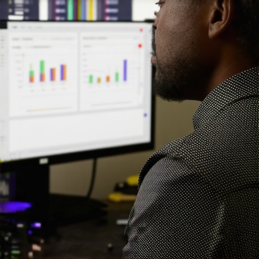 Business owner reviewing local SEO metrics on a laptop in Chesapeake.