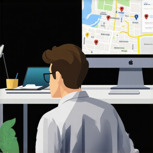 SEO specialist reviewing Chesapeake Google Maps rankings with digital tools