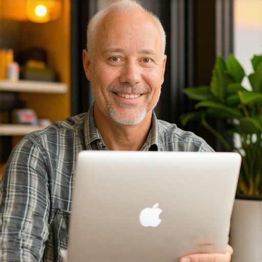 Chesapeake Business Optimization Local Chesapeake business owner working on Google My Business profile outside shop
