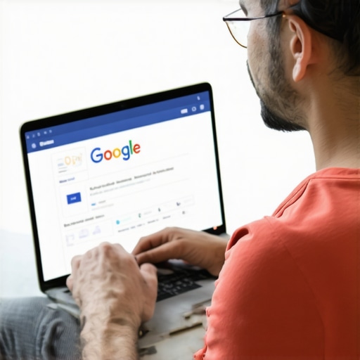 Business owner working on GMB profile optimization on laptop