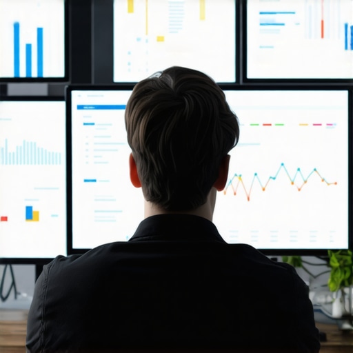 Professional local SEO monitoring setup A workspace with a laptop displaying SEO dashboards and reports