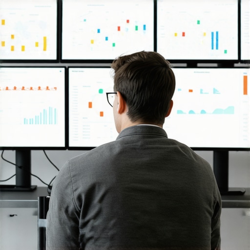 A marketer analyzing local SEO performance on multiple screens.