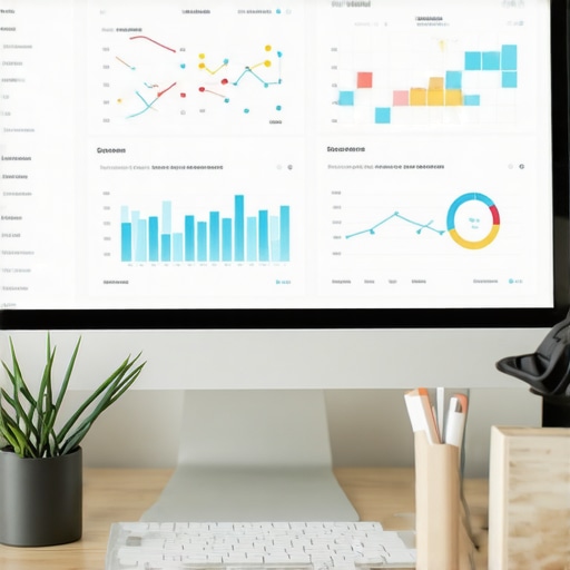 Computer screen displaying SEO analytics charts and graphs