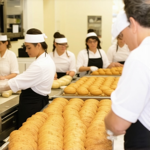 Inside shot of a Chesapeake bakery showing staff at work.