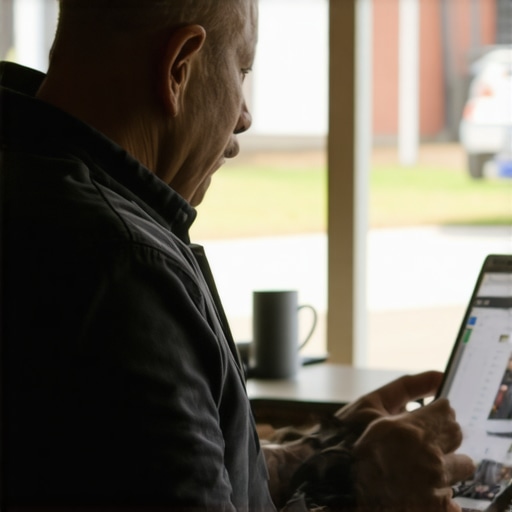 Business owner editing Google My Business profile on laptop in Chesapeake