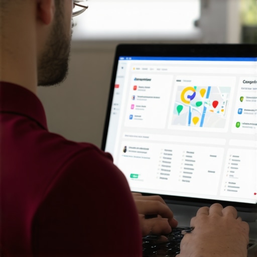 Chesapeake business owner analyzing Google Maps visibility metrics on a computer
