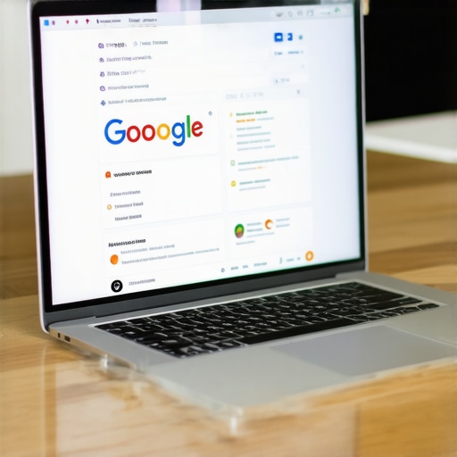 Optimizing GMB Profile in Chesapeake Business owner updating Google My Business profile with laptop in Chesapeake